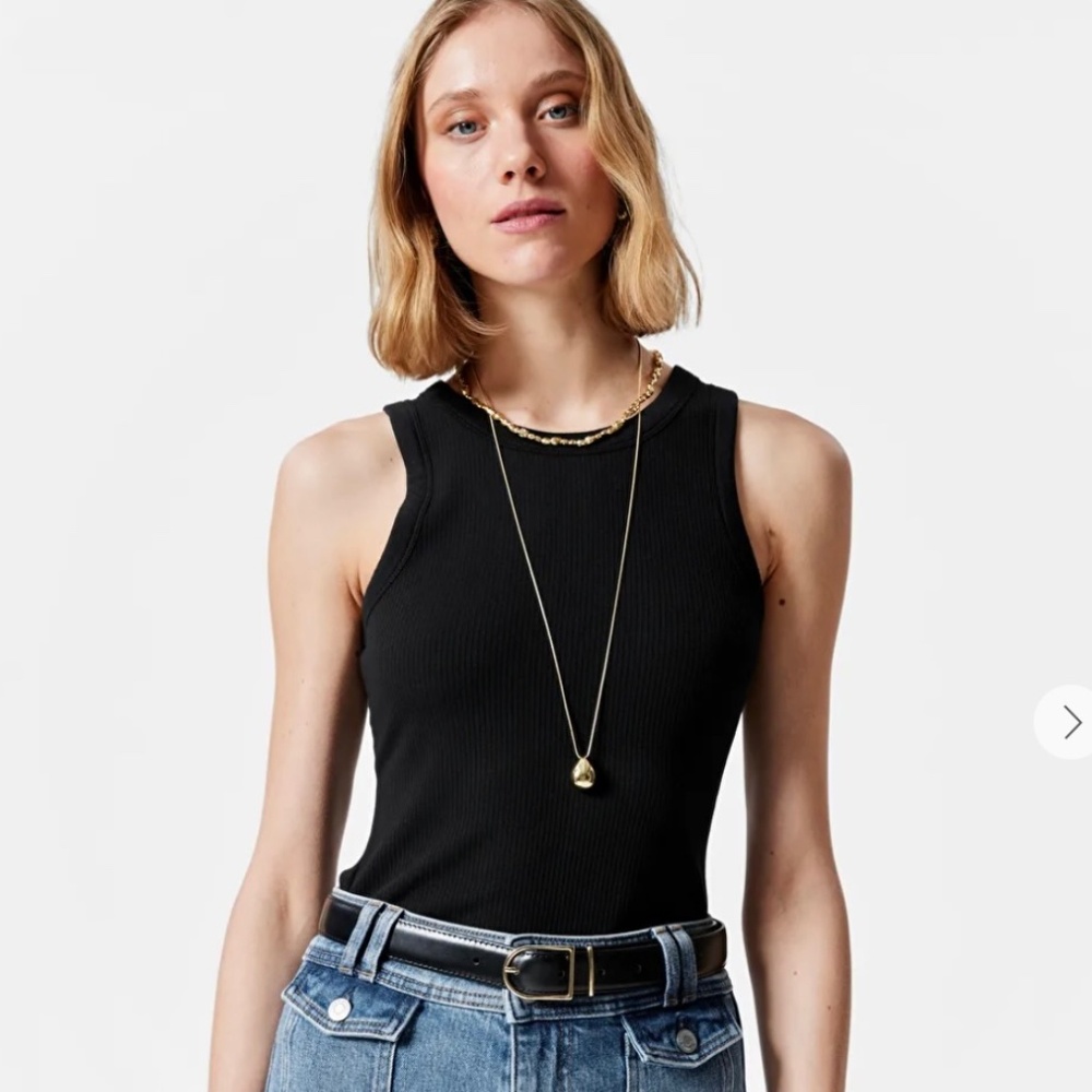 & Other Stories Fitted Tank Top - Black - Medium